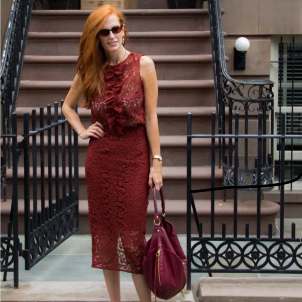 Zara Brick Pencil Midi Skirt - Medium